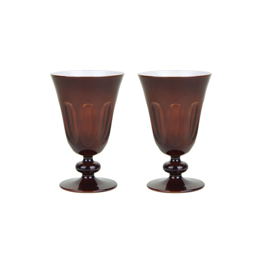 Rialto Glass Tulip Set/2, Oxblood