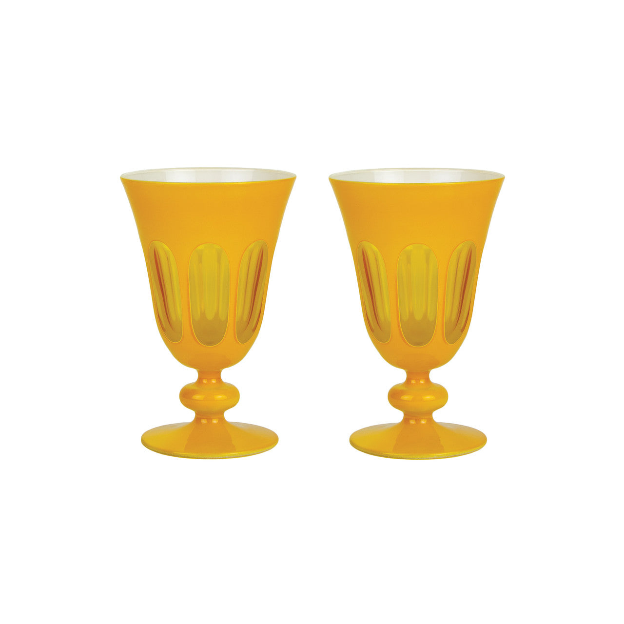 Rialto Glass Tulip Set/2, Saffron