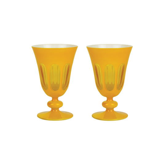 Rialto Glass Tulip Set/2, Saffron