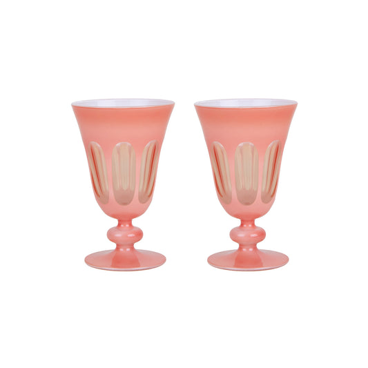 Rialto Glass Tulip Set/2, Salmon