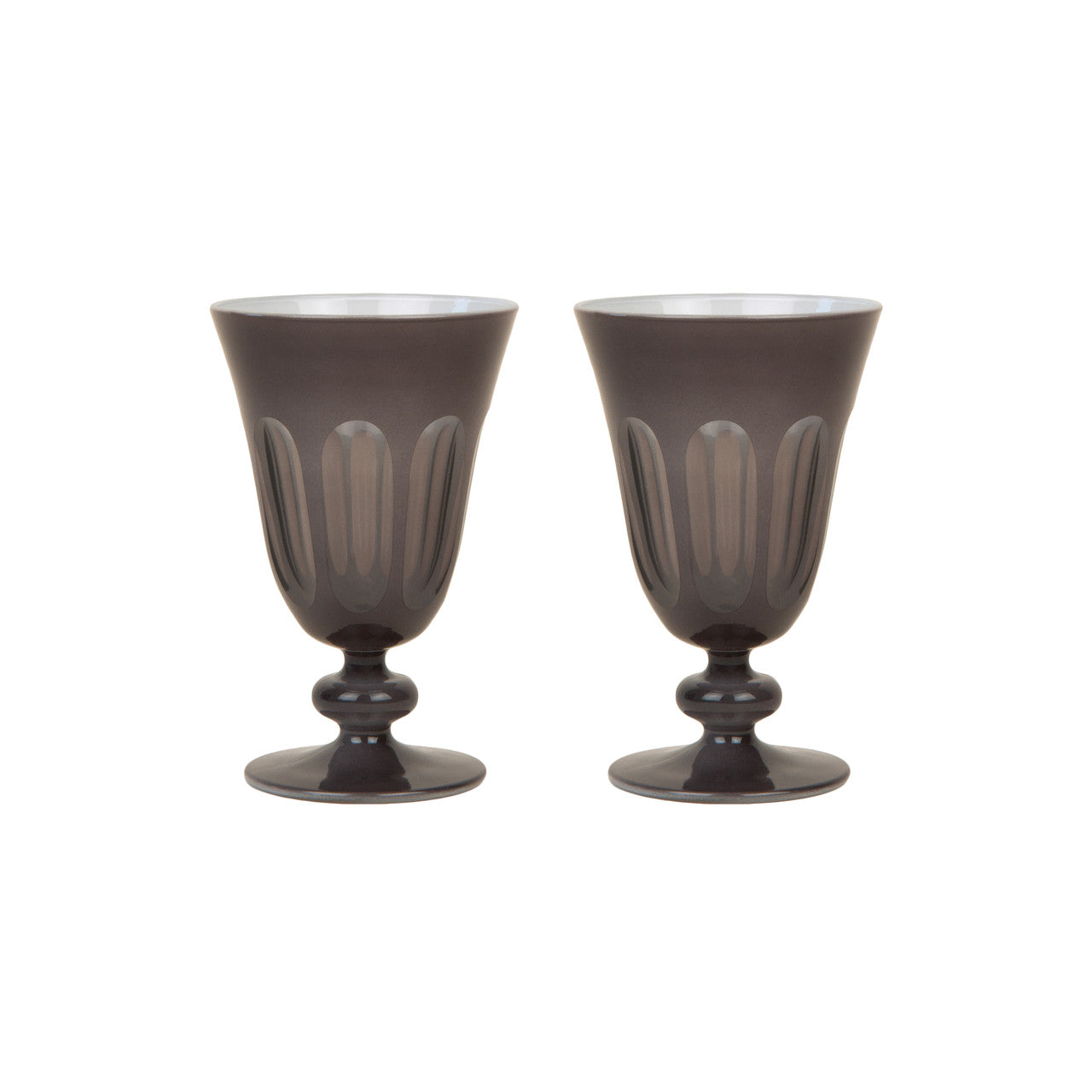 Rialto Glass Tulip Set/2, Warm Gray