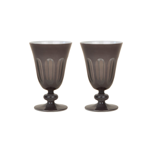 Rialto Glass Tulip Set/2, Warm Gray
