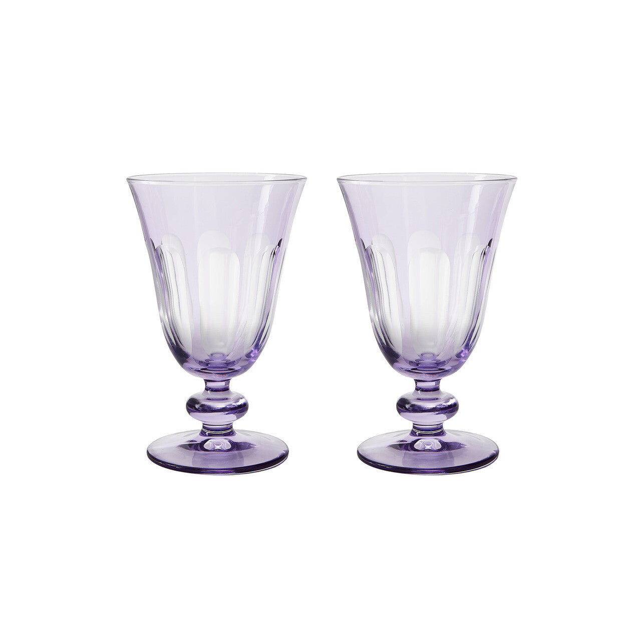Rialto Glass Tulip Set/2, Amethyst