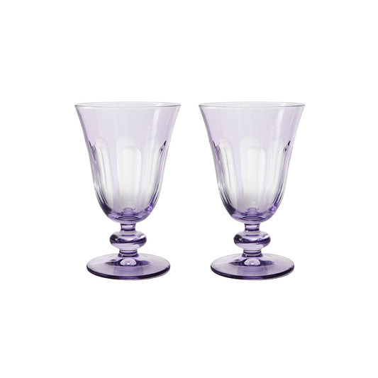 Rialto Glass Tulip Set/2, Amethyst