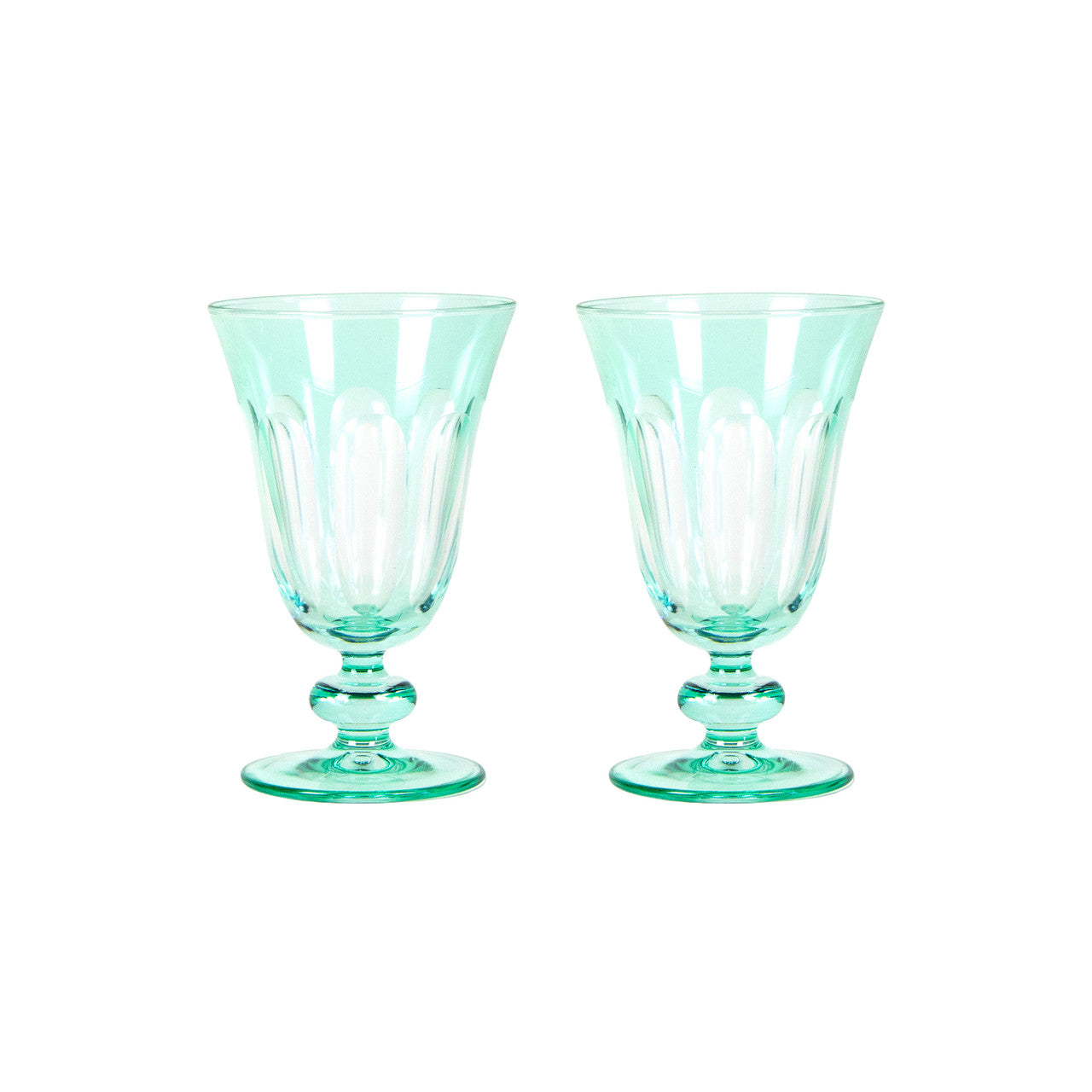 Rialto Glass Tulip Set/2, Menthe