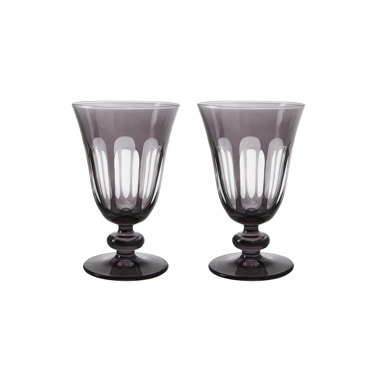 Rialto Glass Tulip Set/2, Smoke