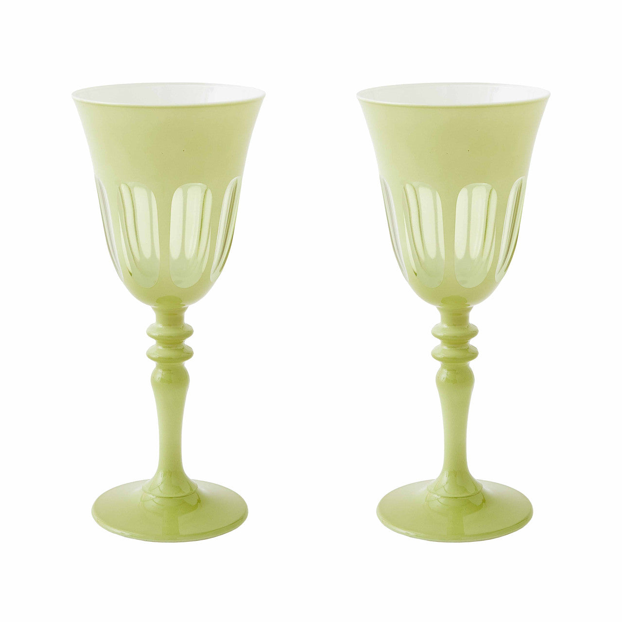 Rialto Glass Wine Set/2, Pale Sage