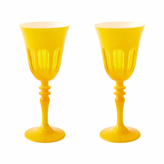 Rialto Glass Wine Set/2, Saffron