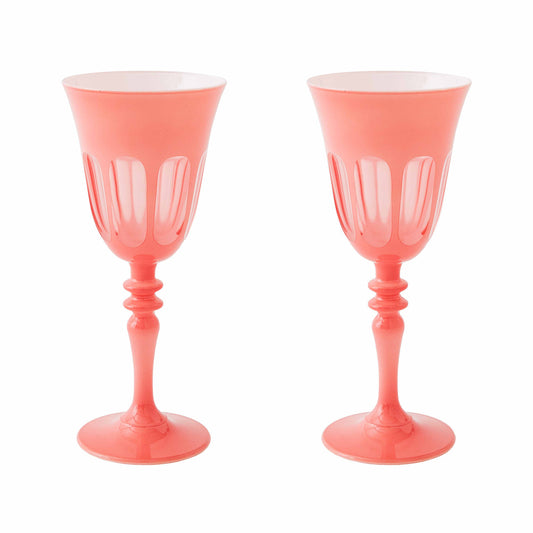 Rialto Glass Wine Set/2, Salmon