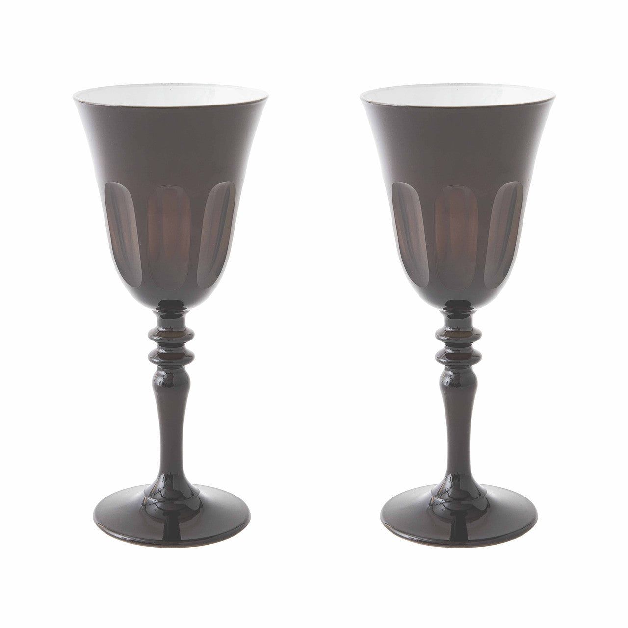Rialto Glass Wine Set/2, Warm Gray