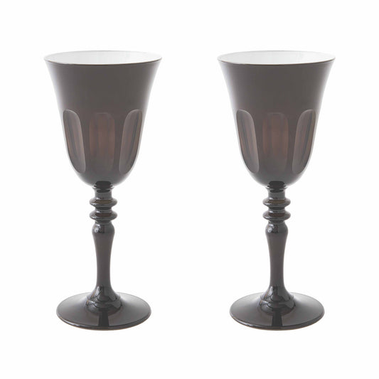 Rialto Glass Wine Set/2, Warm Gray