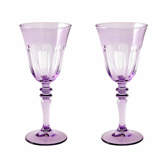 Rialto Glass Wine Set/2, Amethyst