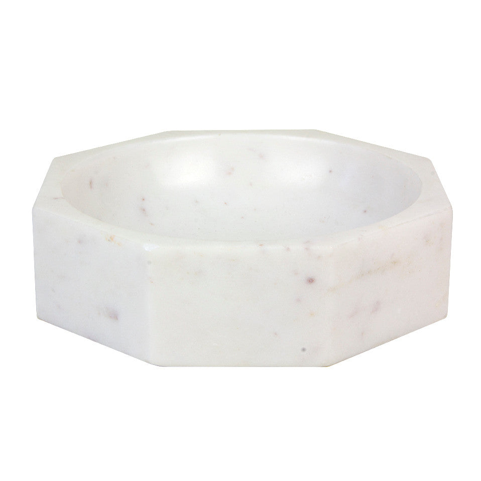 MARBLE MODERNIST OCTANGULAR BOWL, LARGE