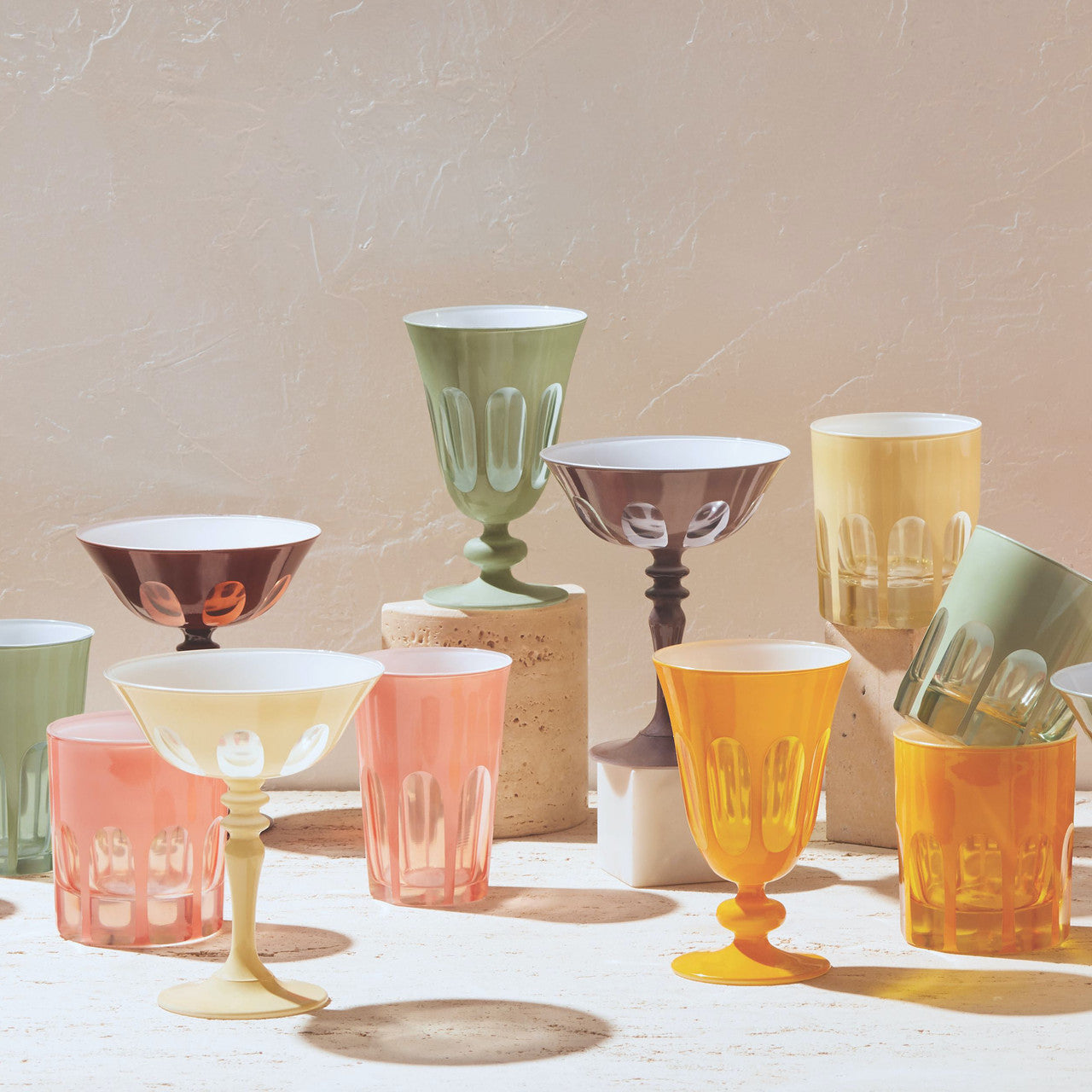 Rialto Glass Old Fashion Set/2, Pale Sage