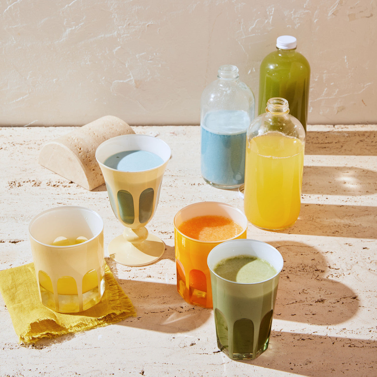 Rialto Glass Tumbler Set/2, Saffron