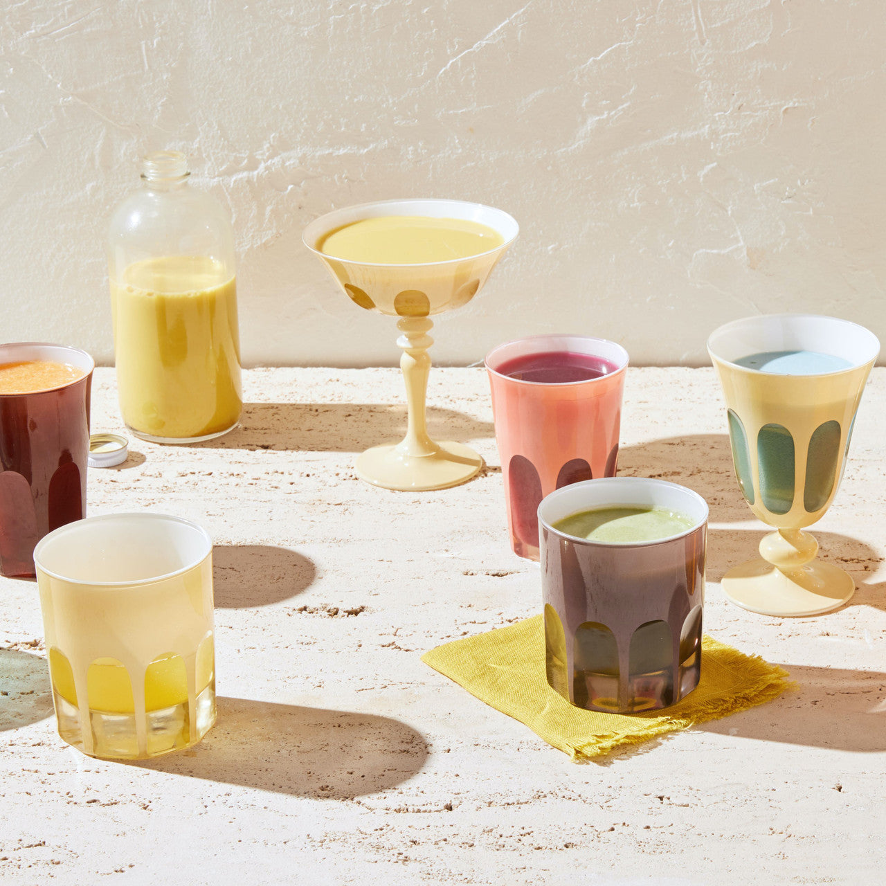 Rialto Glass Tulip Set/2, Warm Gray