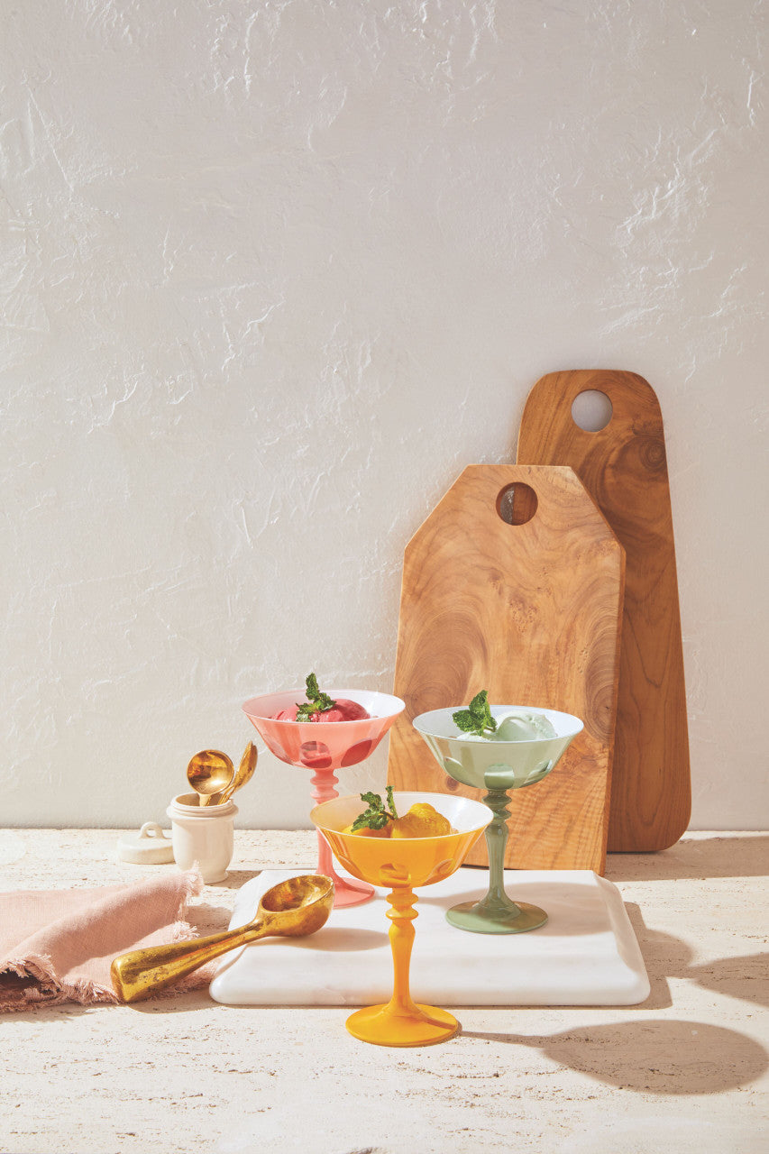 Rialto Glass Coupe Set/2, Warm Gray