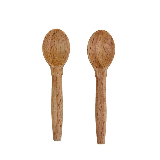 Beechwood Salt Cellar Spoon, Set/2