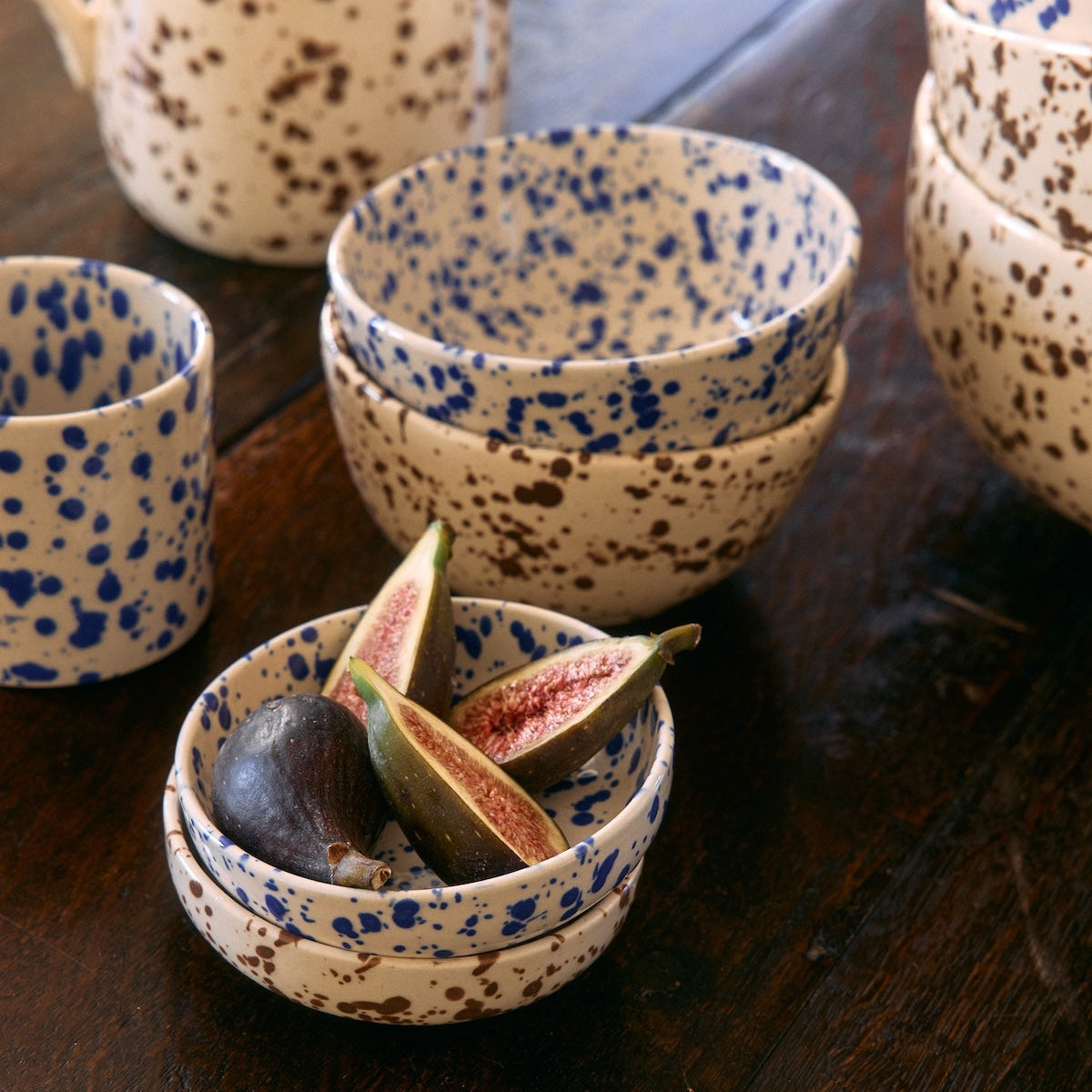 Splatterware Nut Bowls Set of 2, Lake