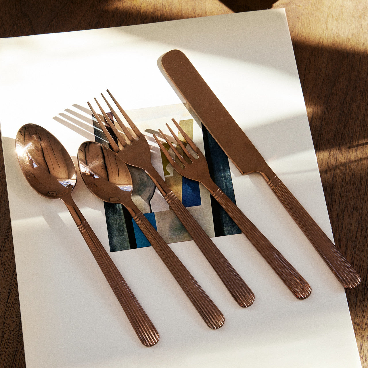 Athenian Flatware Set/5, Blush Mirror