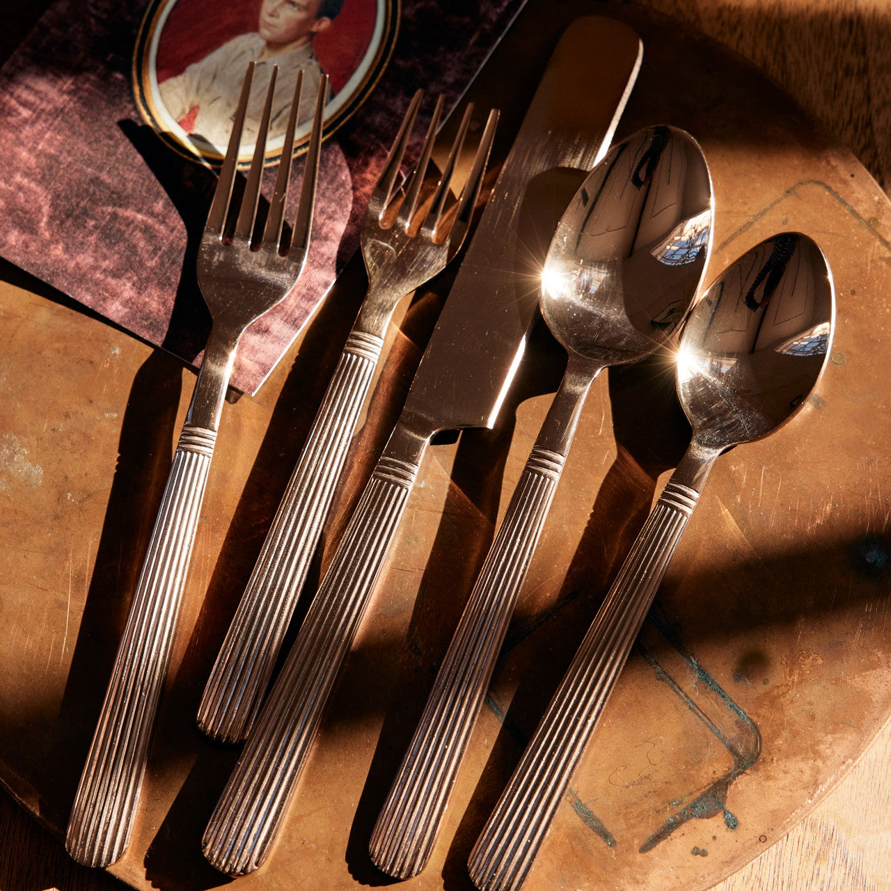 Athenian Flatware Set/5, Blush Mirror