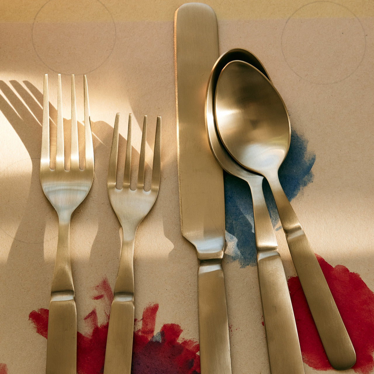 Florentine Flatware Set/5, Champagne Matte
