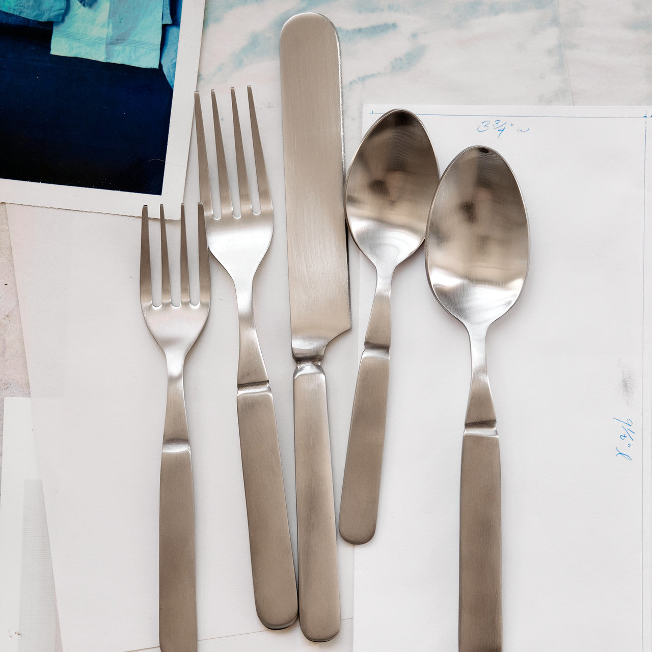 Florentine Flatware Set/5, Silver Matte