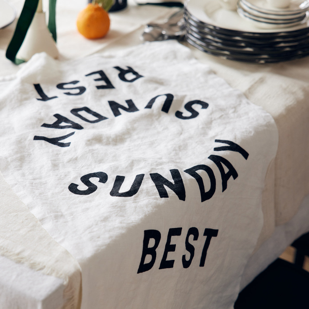 SUNDAY BEST PURE LINEN TEA TOWEL