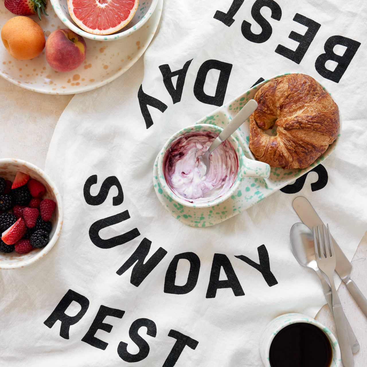 SUNDAY BEST PURE LINEN TEA TOWEL