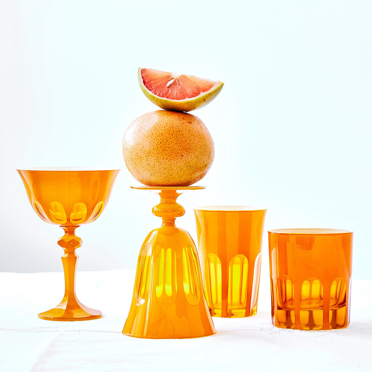 Rialto Glass Coupe Set/2, Saffron