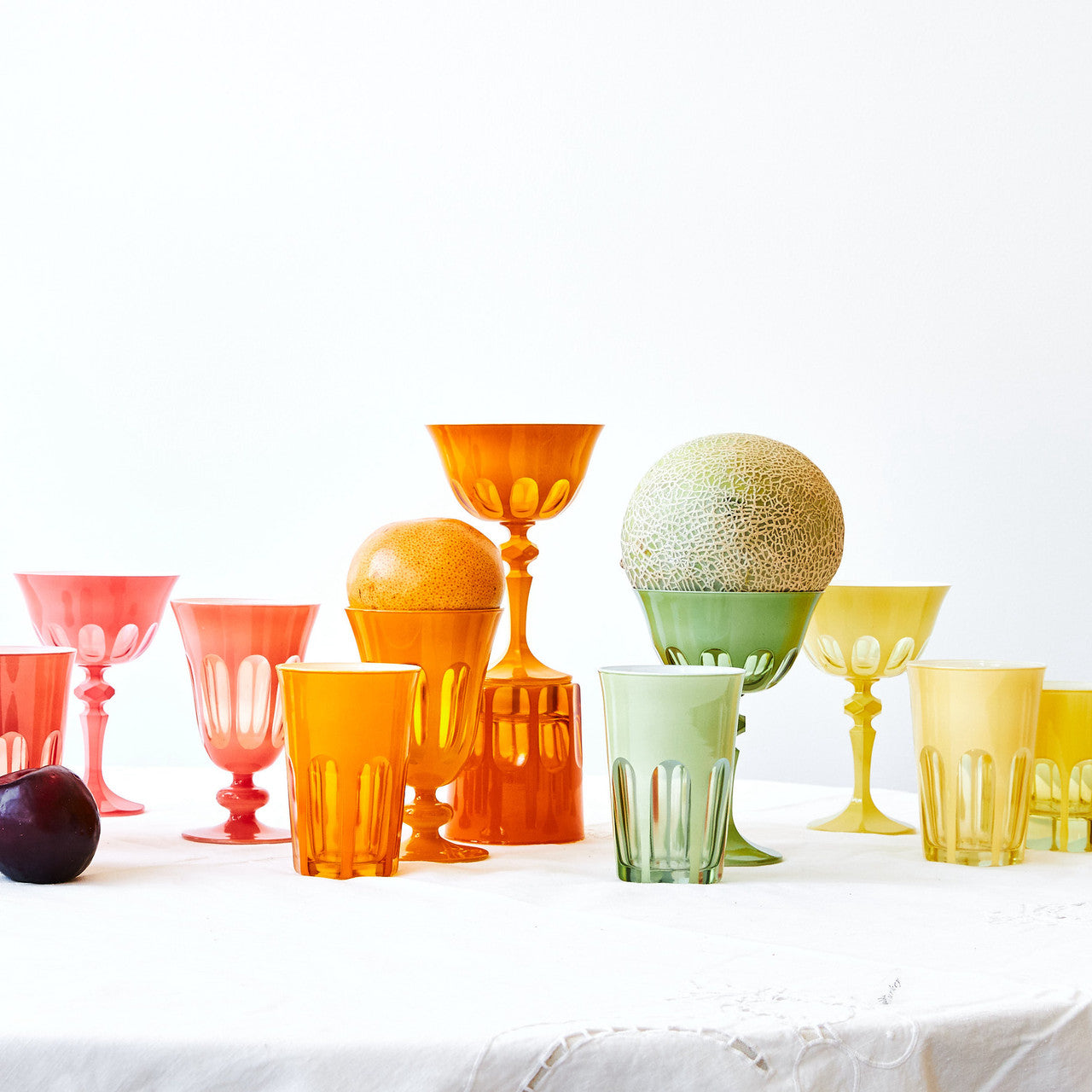 Rialto Glass Coupe Set/2, Saffron