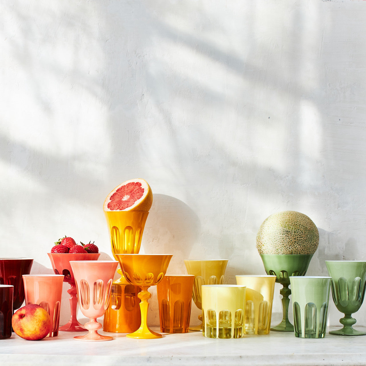 Rialto Glass Coupe Set/2, Saffron