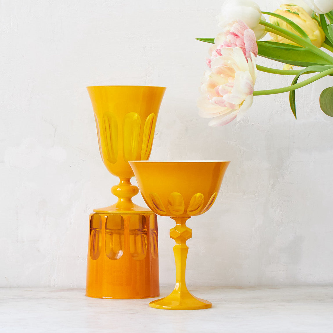 Rialto Glass Coupe Set/2, Saffron