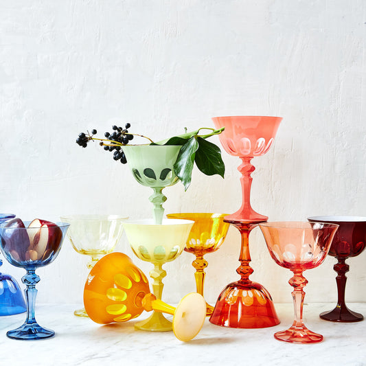 Rialto Glass Coupe Set/2, Limoncello