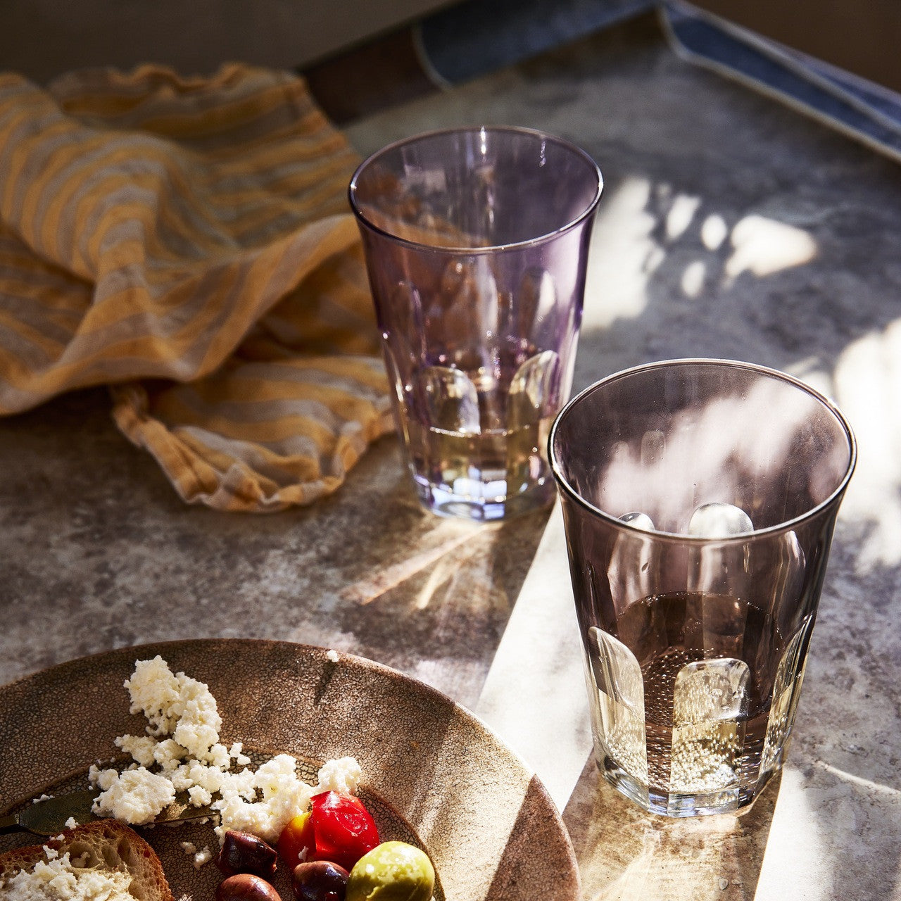 Rialto Glass Coupe Set/2, Smoke