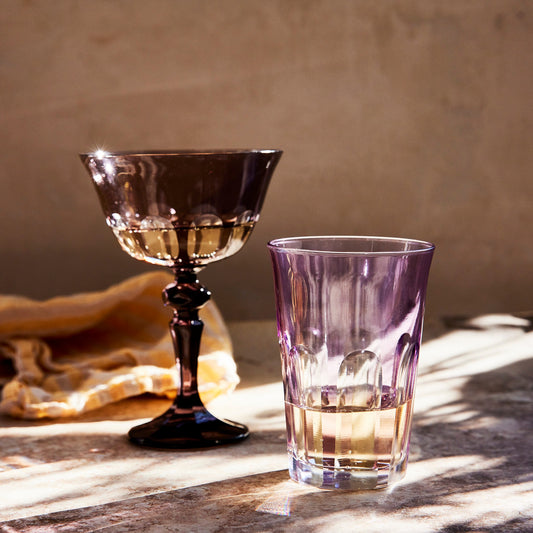 Rialto Glass Coupe Set/2, Amethyst