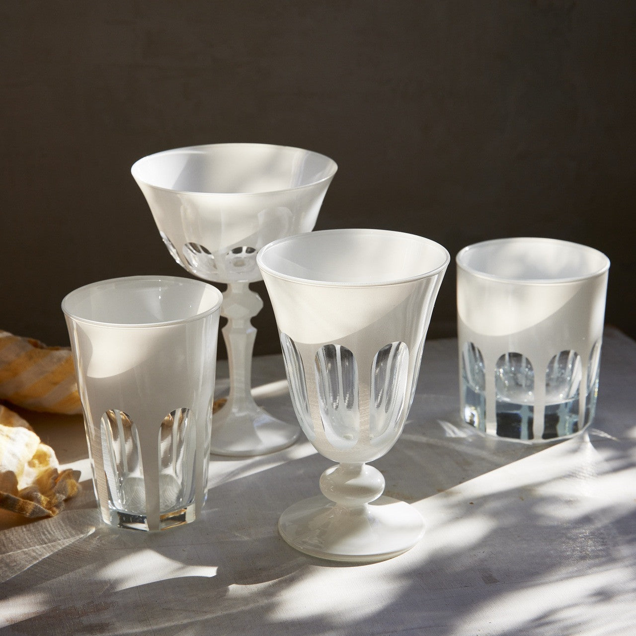 Rialto Glass Old Fashion Set/2, Chalk