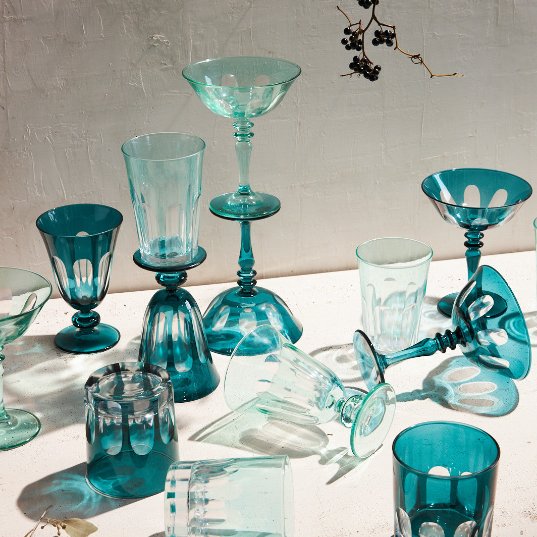 Rialto Glass Coupe Set/2, Menthe