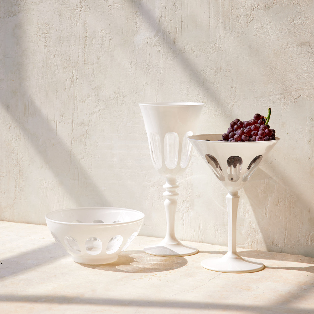 Rialto Glass Wine Set/2, Chalk