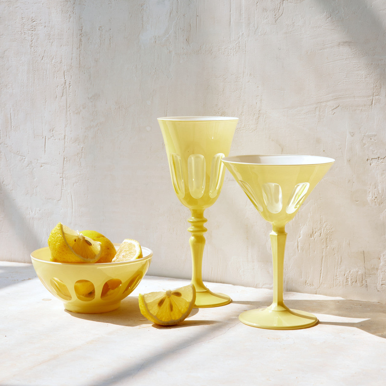 Rialto Glass Wine Set/2, Crème