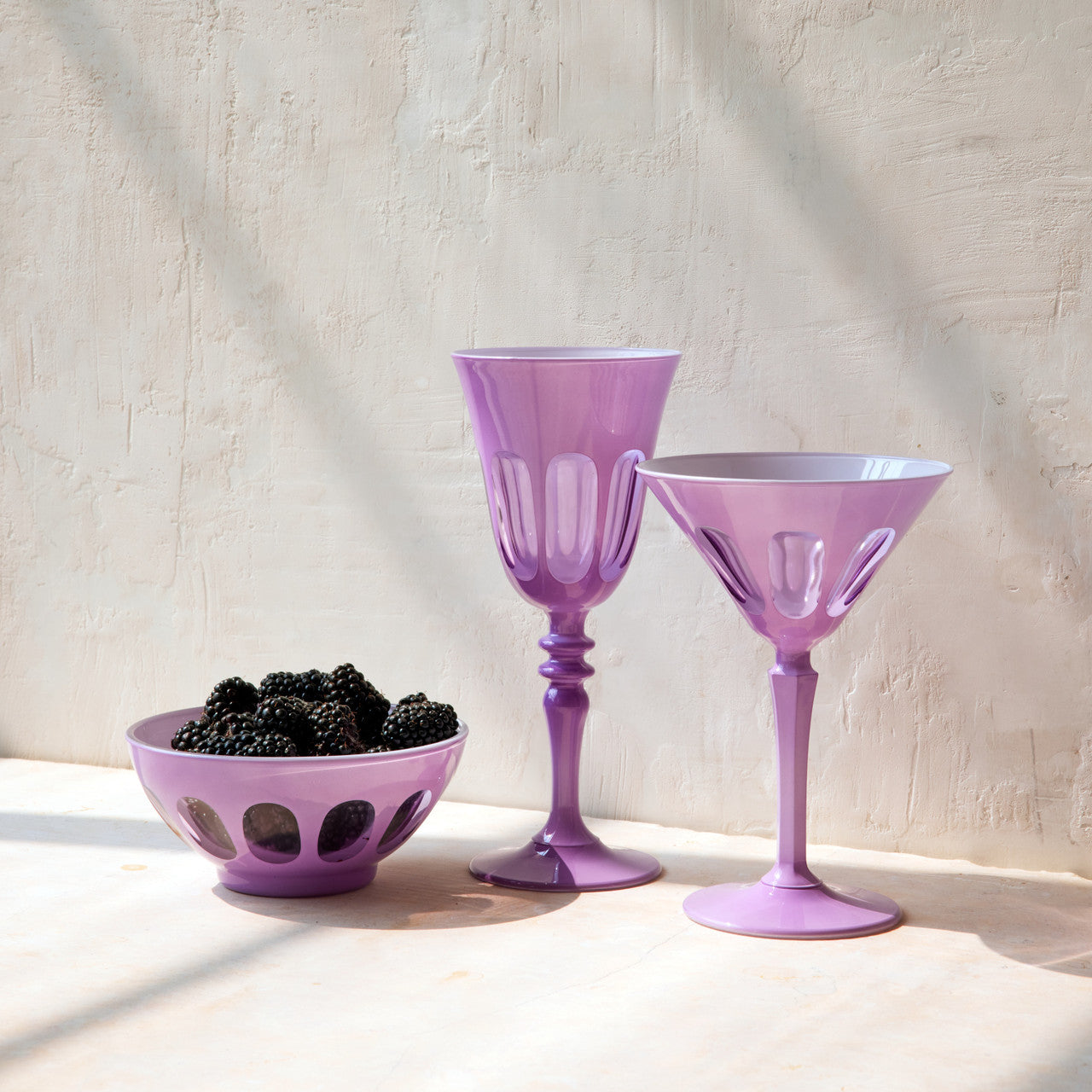 Rialto Glass Wine Set/2, Lupine