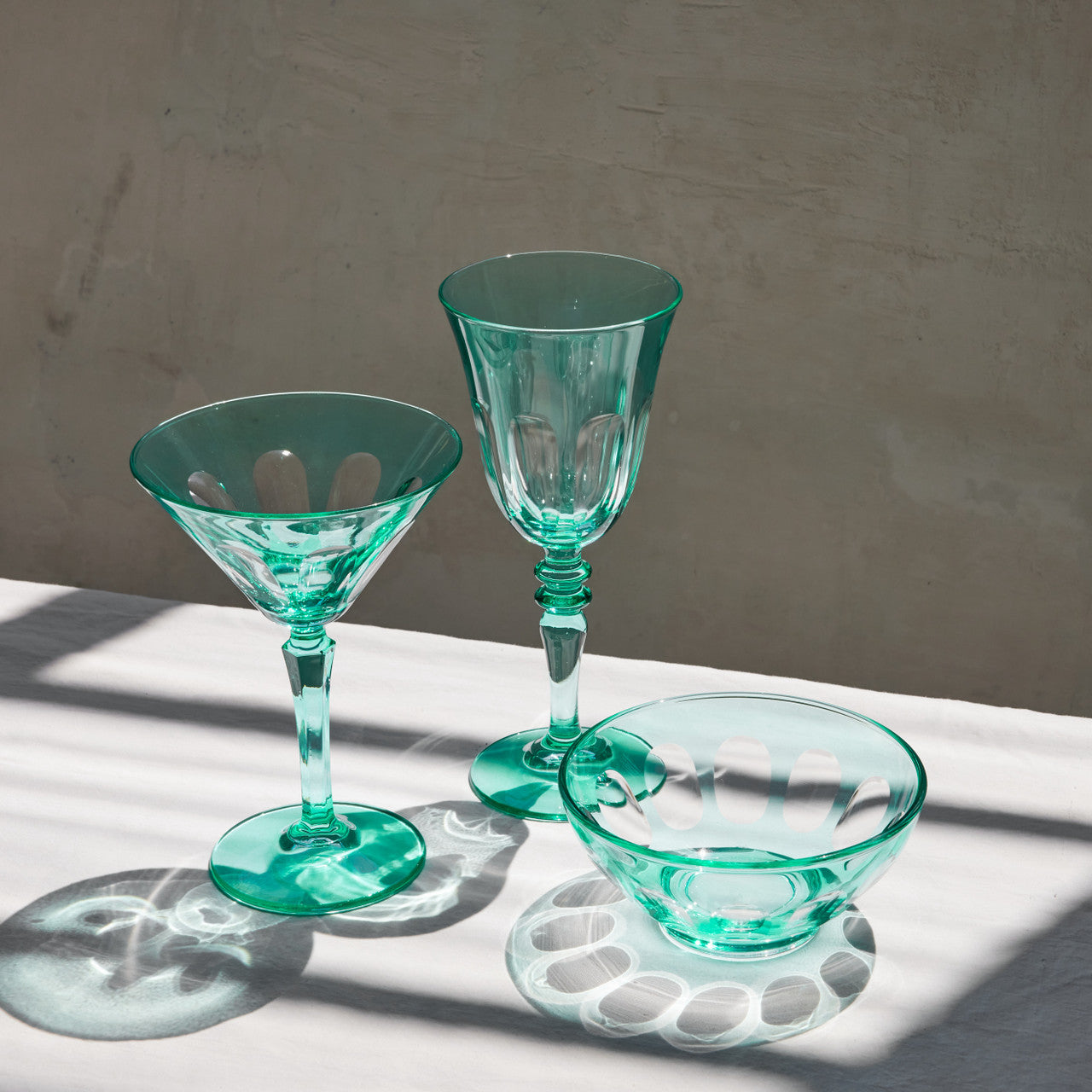 Rialto Glass Wine Set/2, Menthe