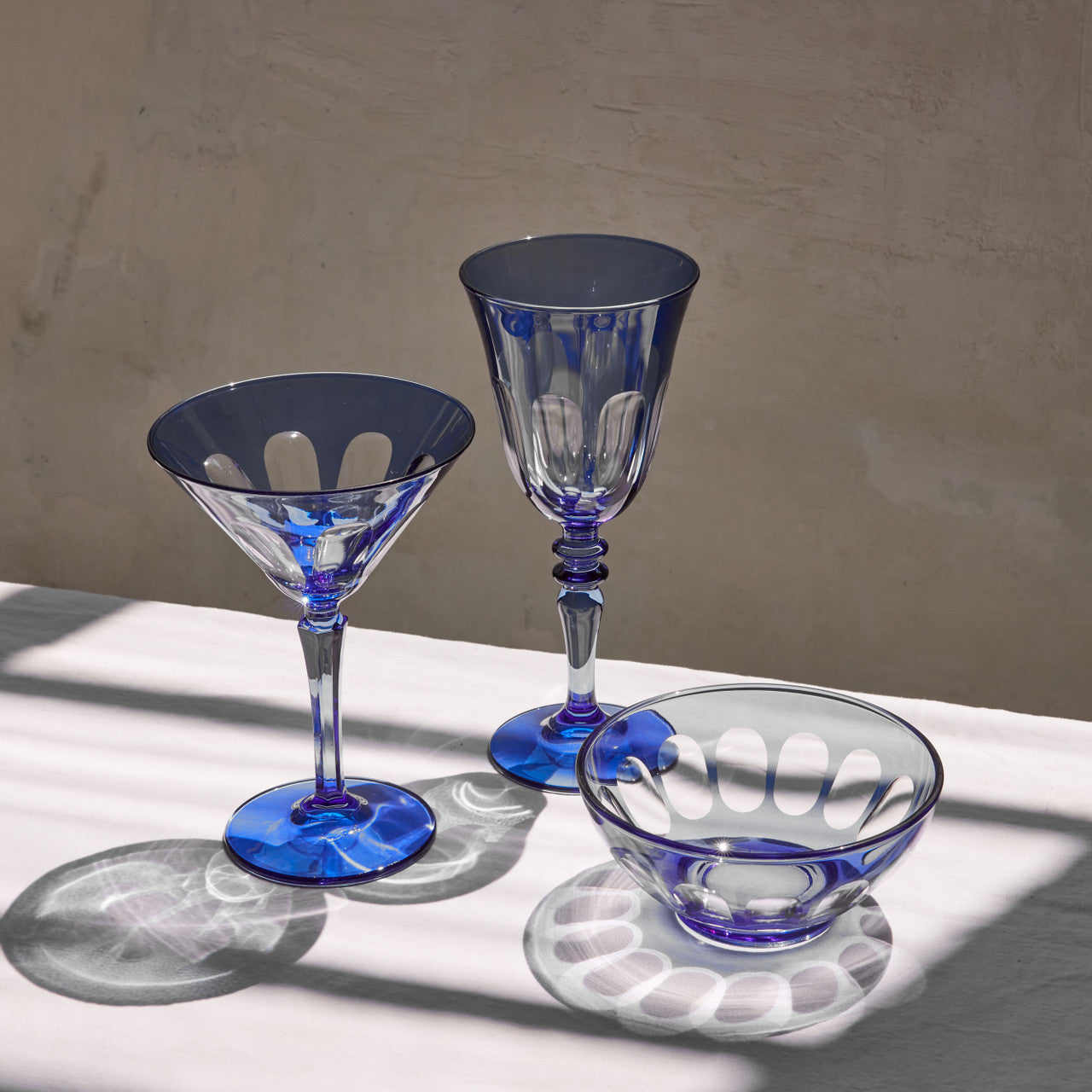 Rialto Glass Wine Set/2, Moon Glow