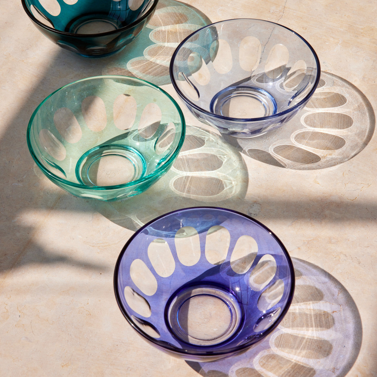 Rialto Glass Bowl Set/2, Menthe