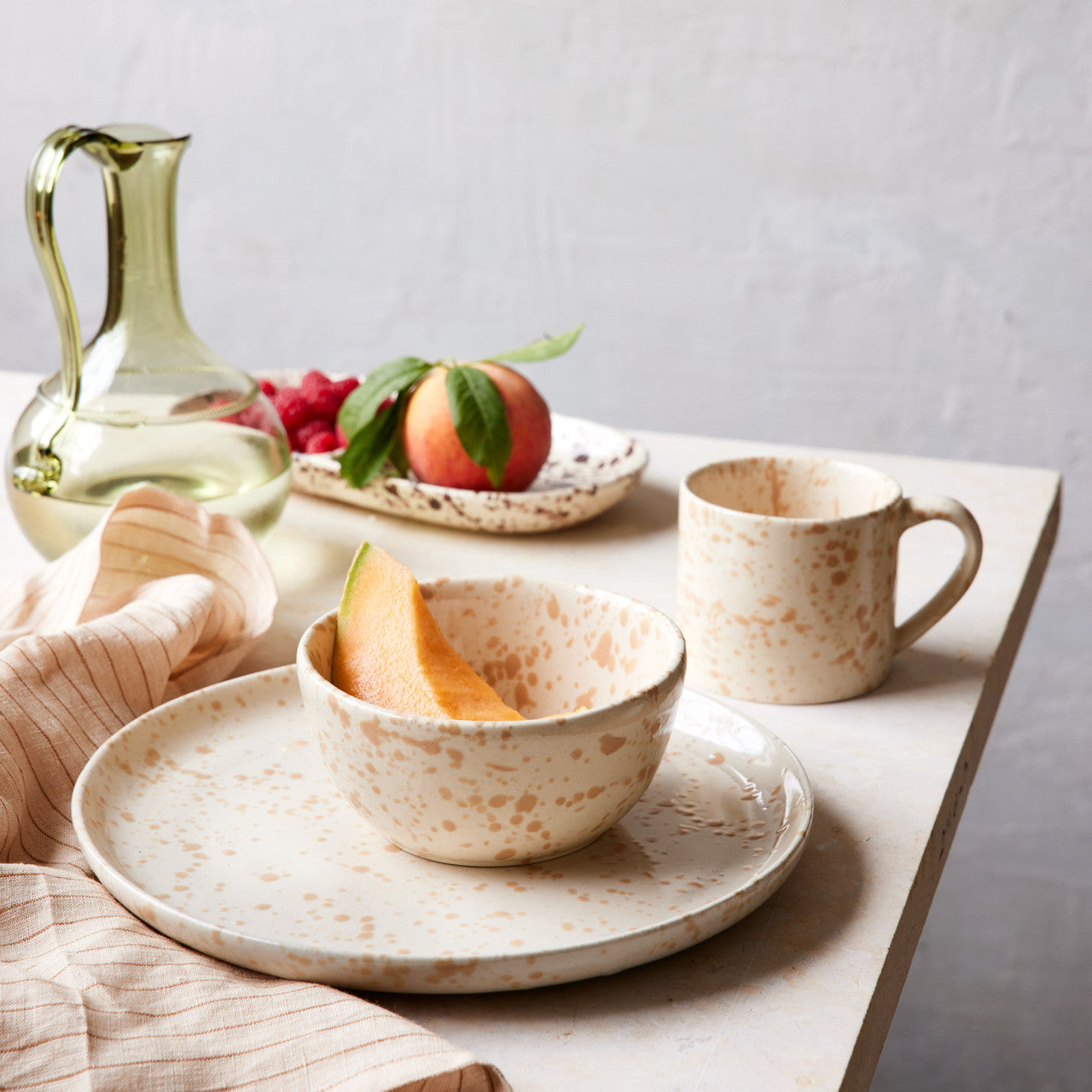 Splatterware Mugs Set of 4, Latte