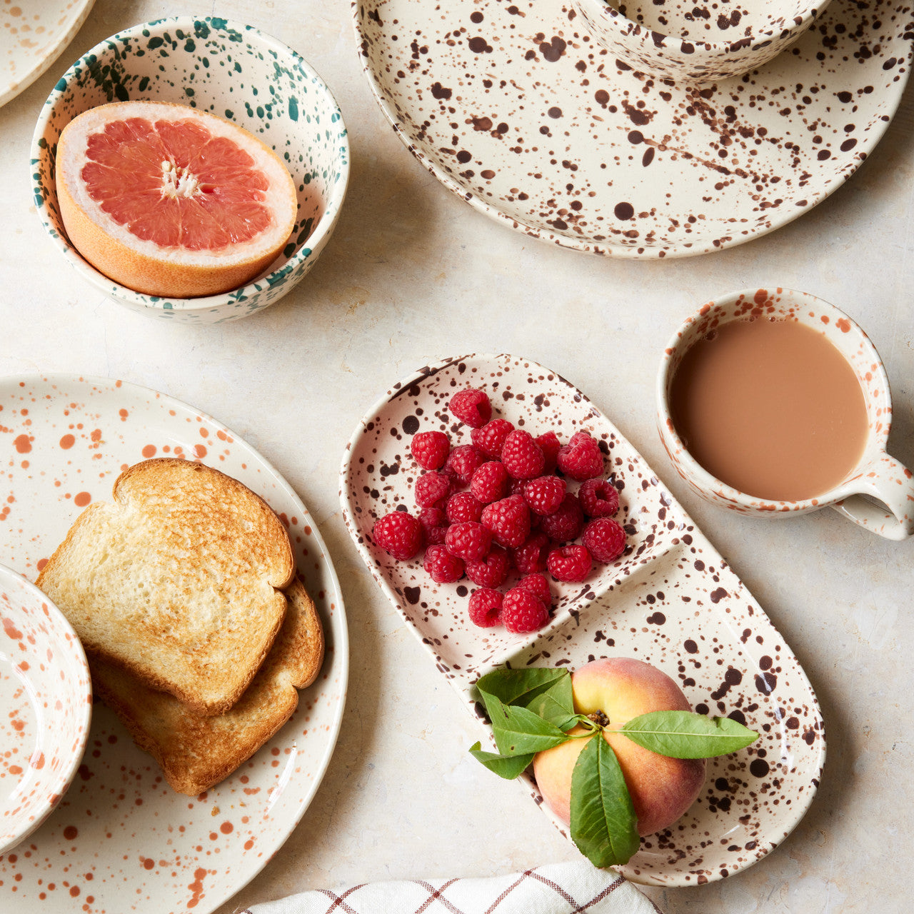 Splatterware Cups Set of 4, Cacao