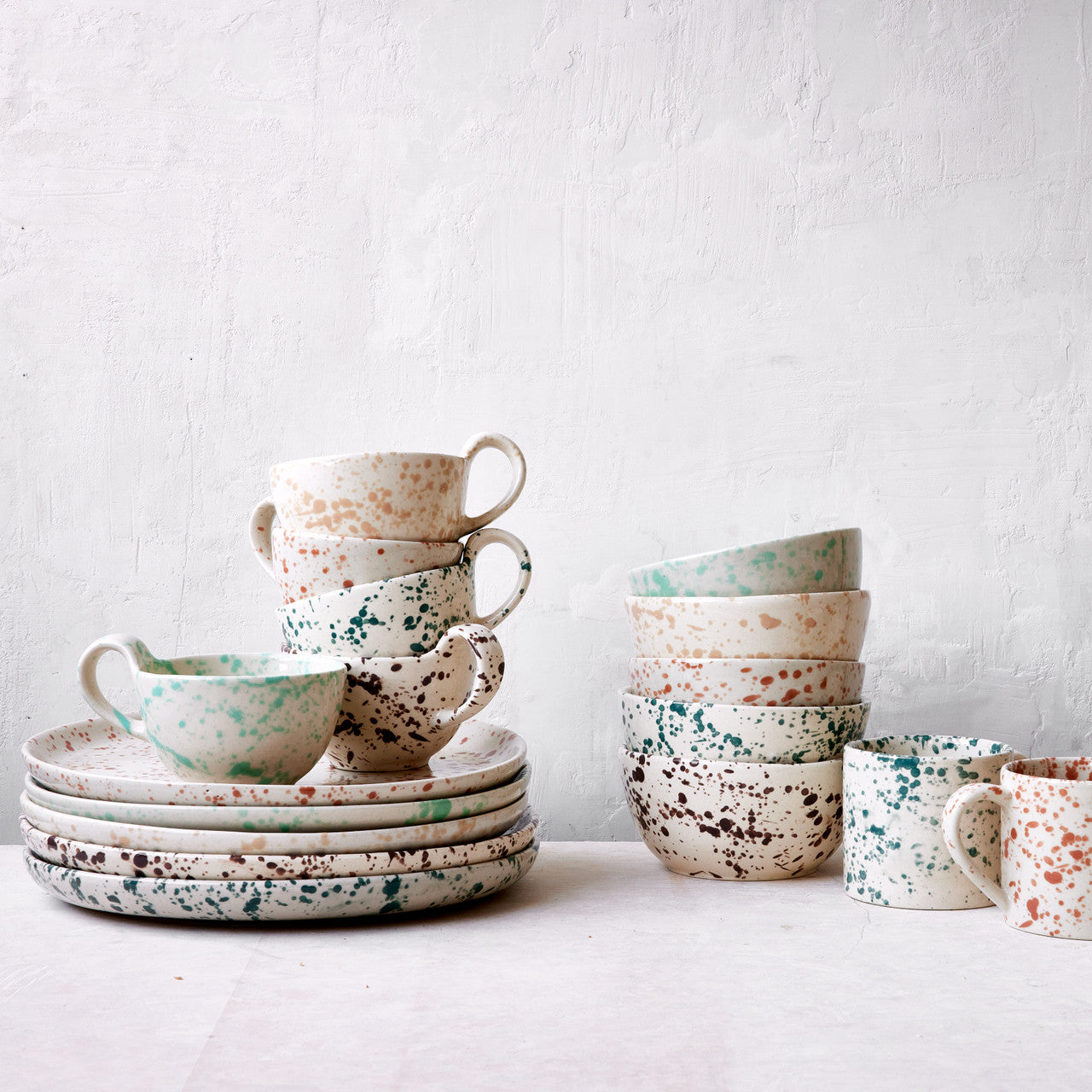 Splatterware Mugs Set of 4, Nettle