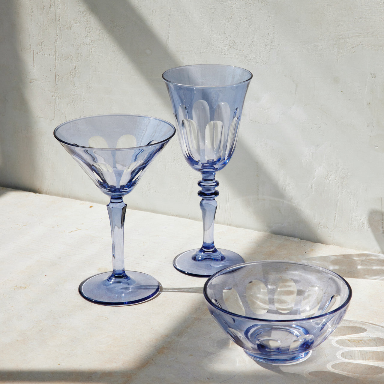 Rialto Glass Martini Set/2, Thistle