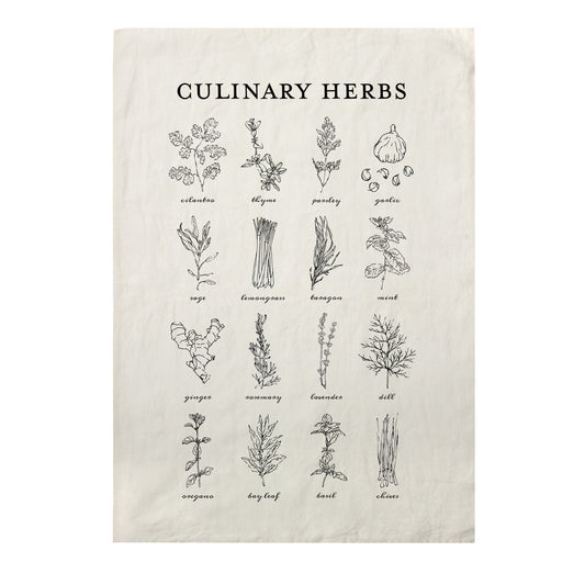 CULINARY HERBS PURE LINEN TEA TOWEL