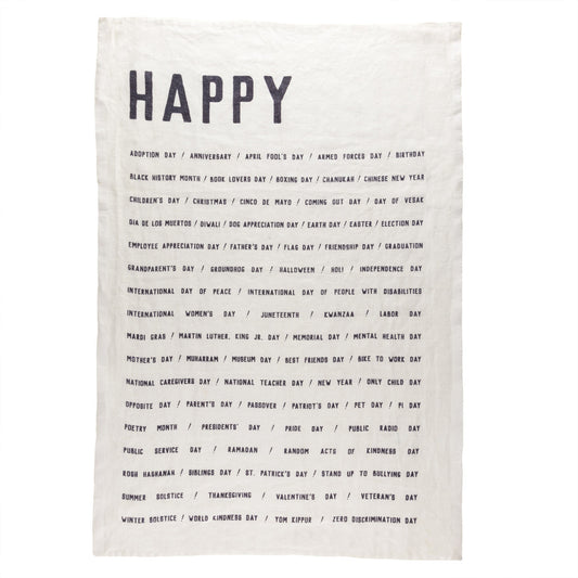 HAPPY PURE LINEN TEA TOWEL
